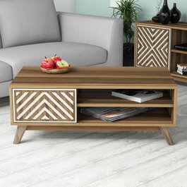 Hanah Home Mesa de Centro Inci - Walnut, Cream